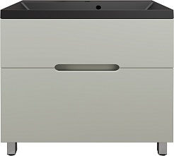 Style Line Тумба с кварцевой раковиной антрацит Матис 80 олива – фотография-1